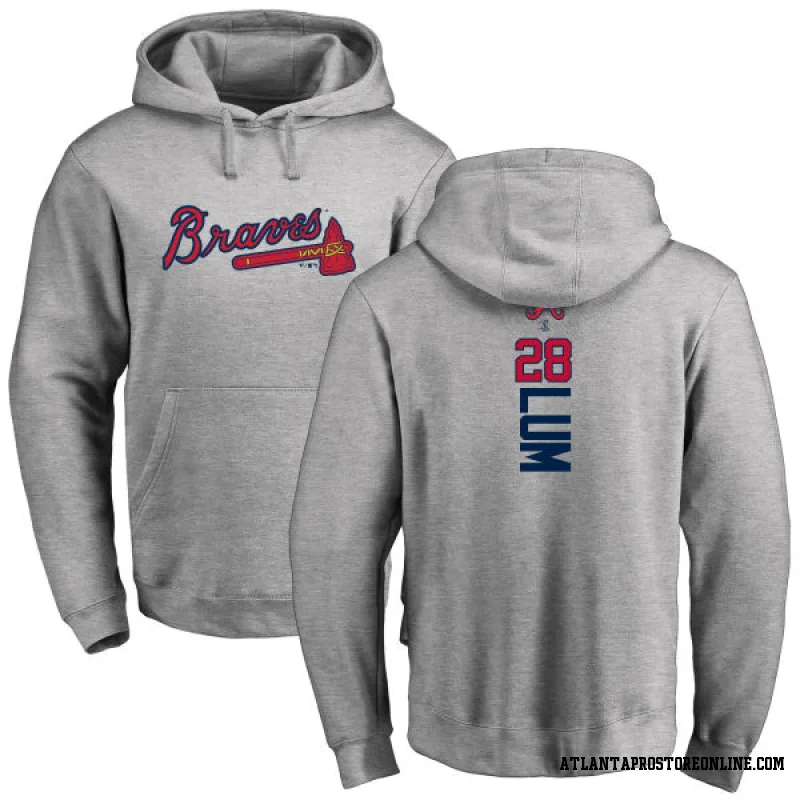 Men's Mike Lum Atlanta Braves Ash Backer Pullover Hoodie