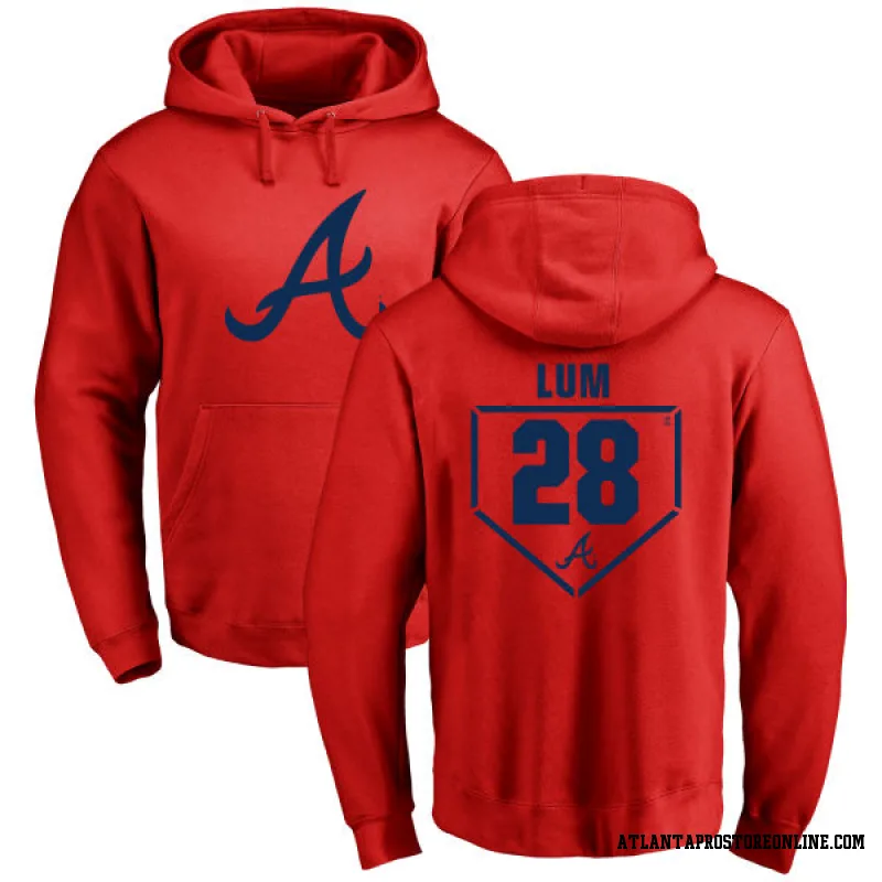 Red Men's Mike Lum Atlanta Braves RBI Pullover Hoodie