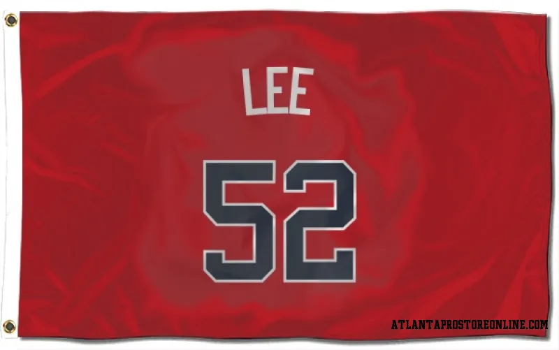 Red Atlanta Braves  Dylan Lee  Flag (3 X 5)